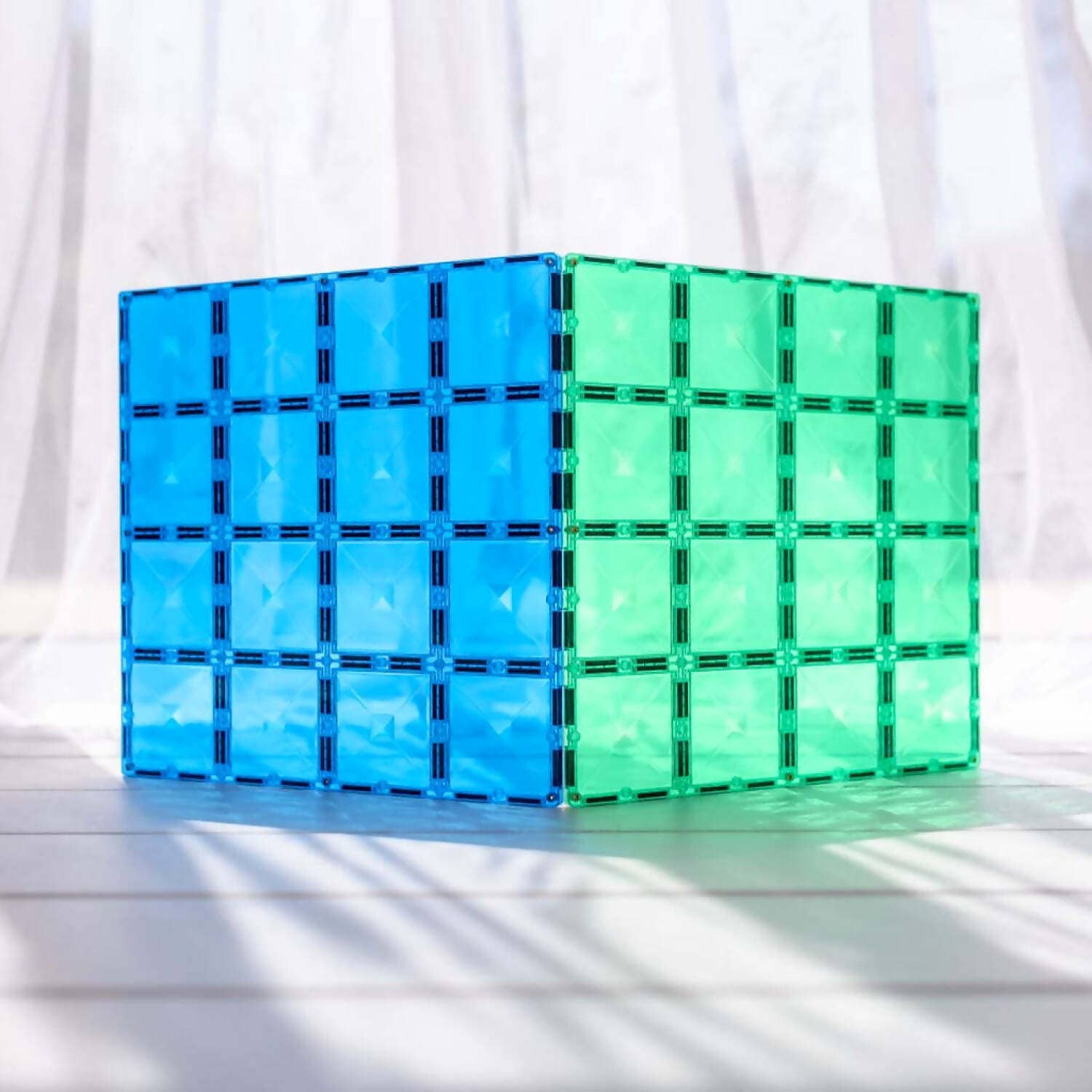 Connetix - Magnetic Tiles Rainbow Base Plate Pack Blue & Green 2pc