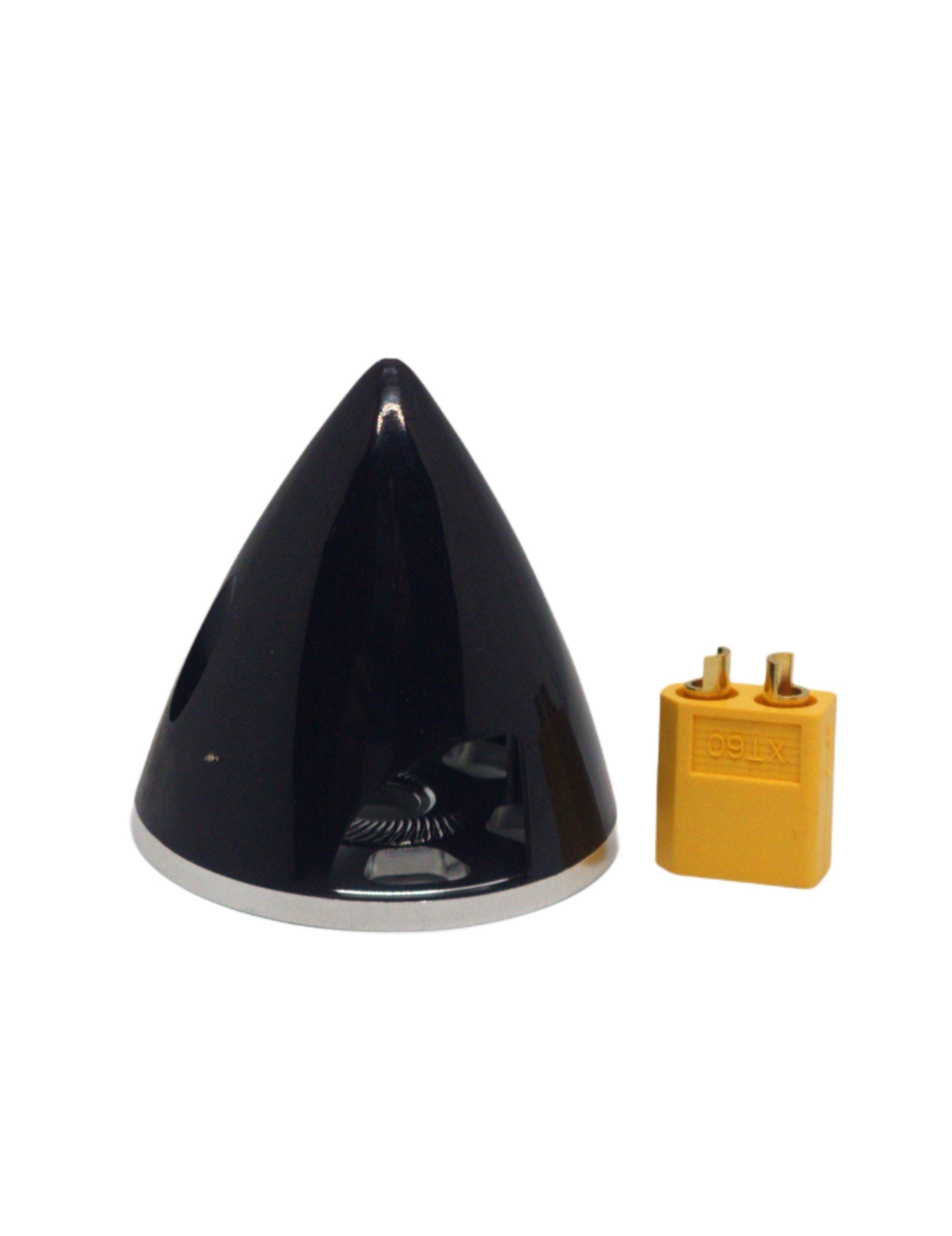 GEMFAN SPINNER 45MM BLACK ALUMINIUM BACKPLATE