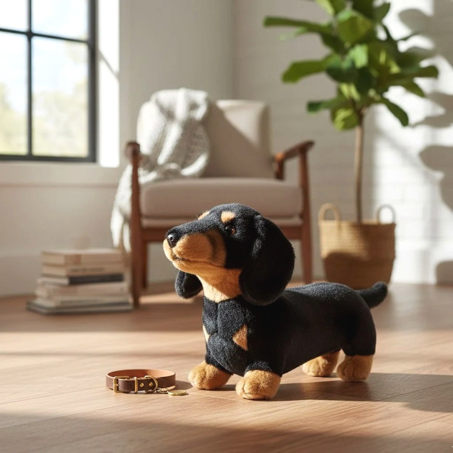 Bocchetta - Buddy Black and Tan Dachshund Standing Soft Plush 36cm
