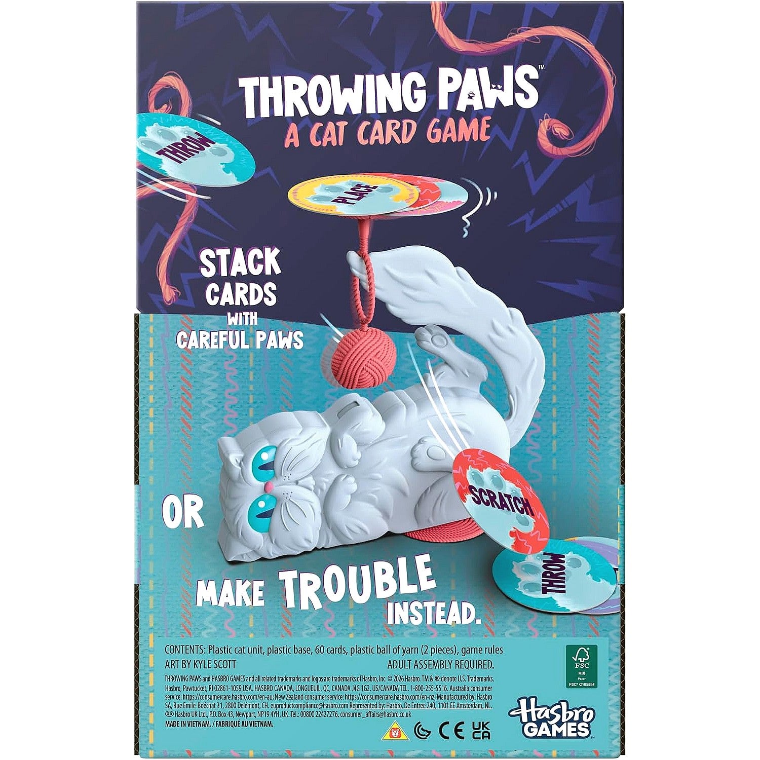 Hasbro GAMES - Throwing Paws A Cat Card Game