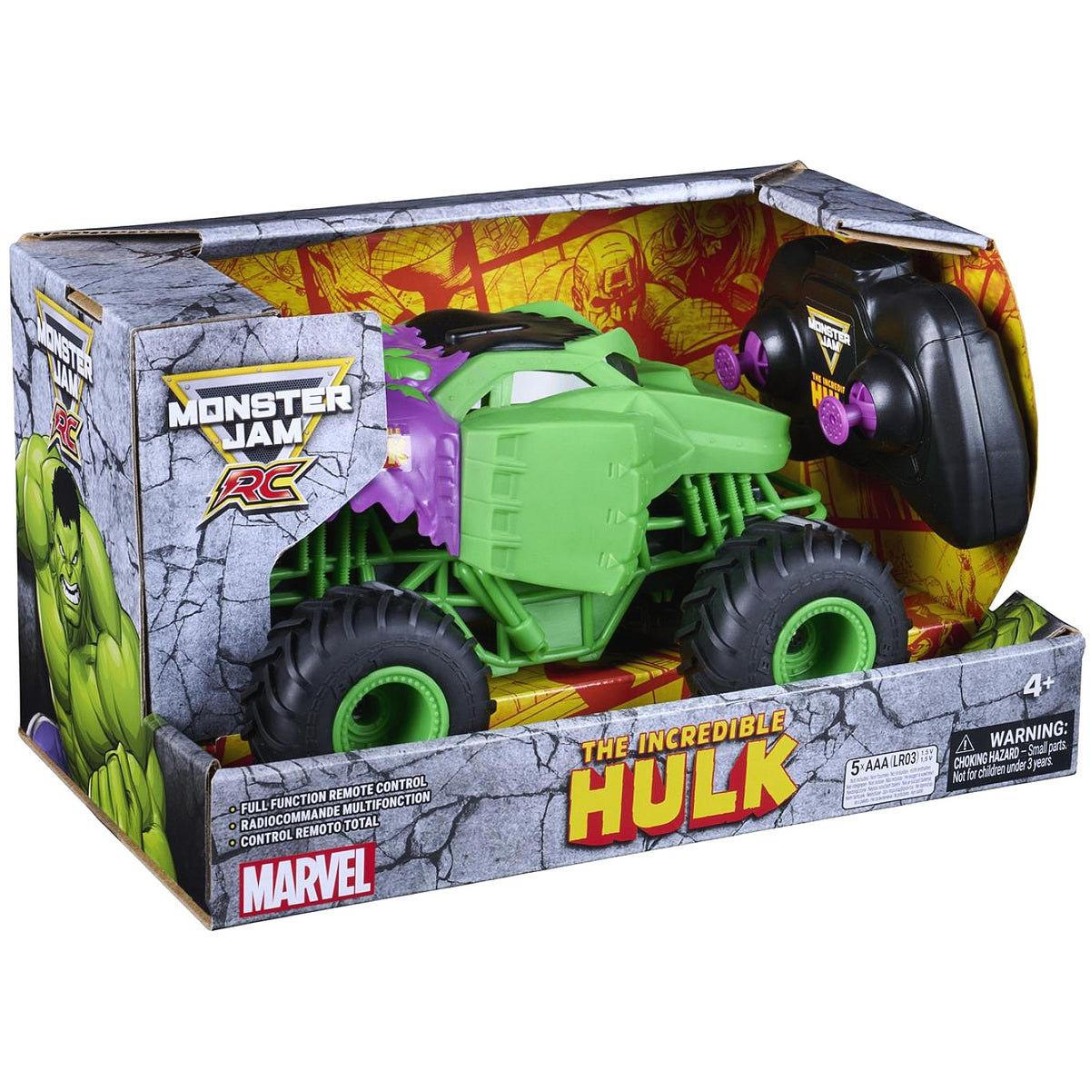 Monster Jam - Marvel The Hulk RC Monster Truck 1:24 Scale - Spin Master