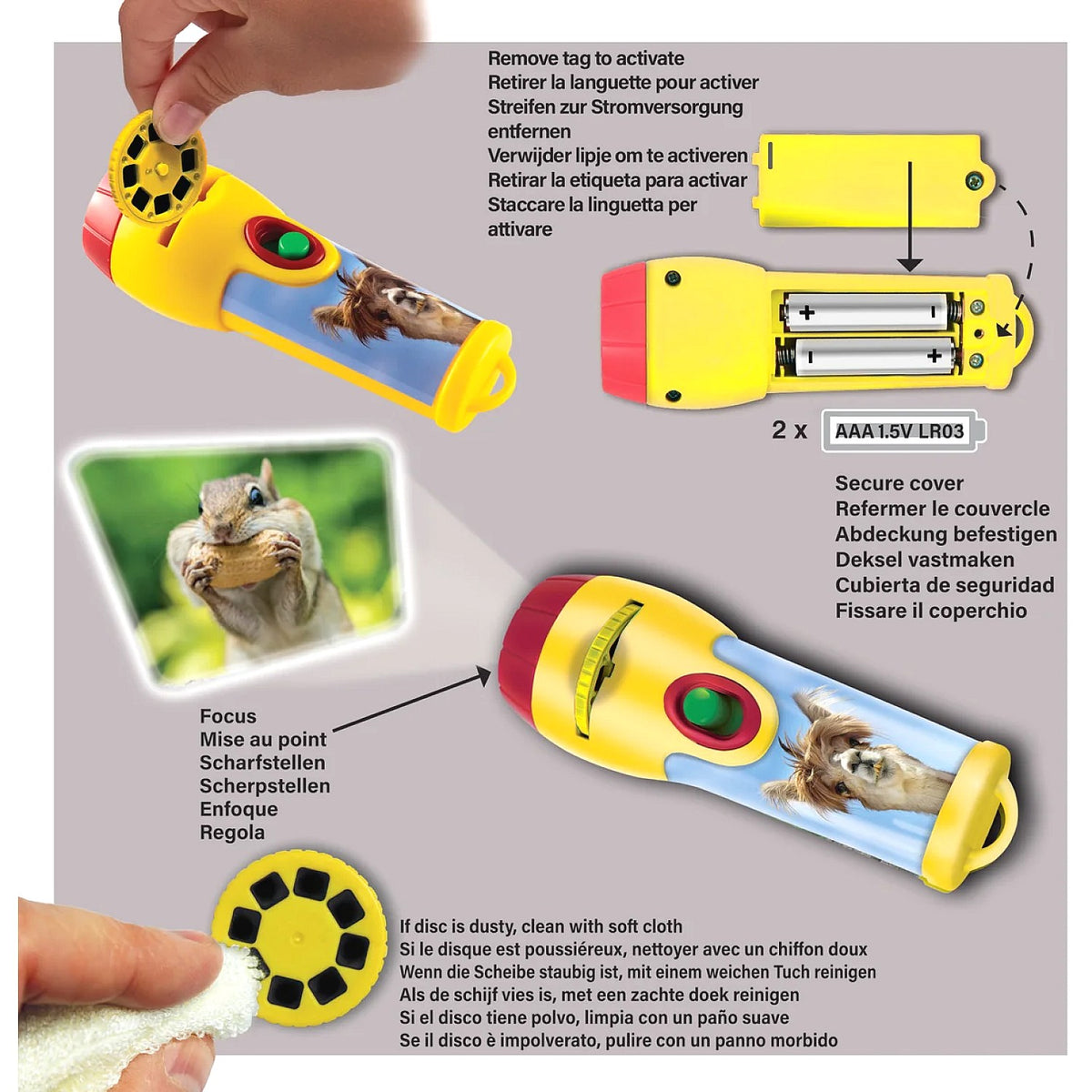 Brainstorm Toys - Funny Animals Torch & Projector
