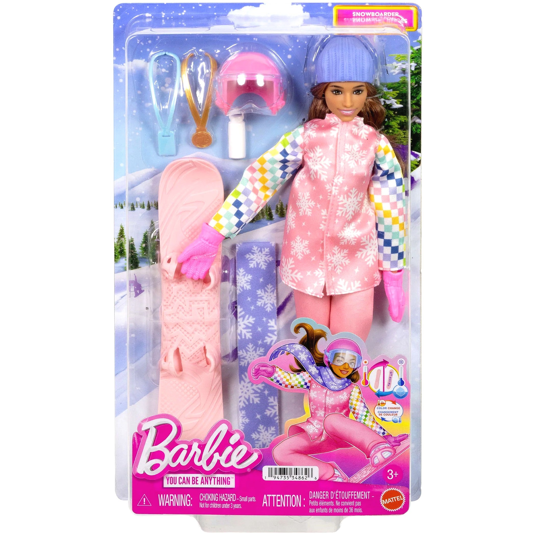 Barbie - Careers Snowboarder Doll in Pink Jacket - Mattel
