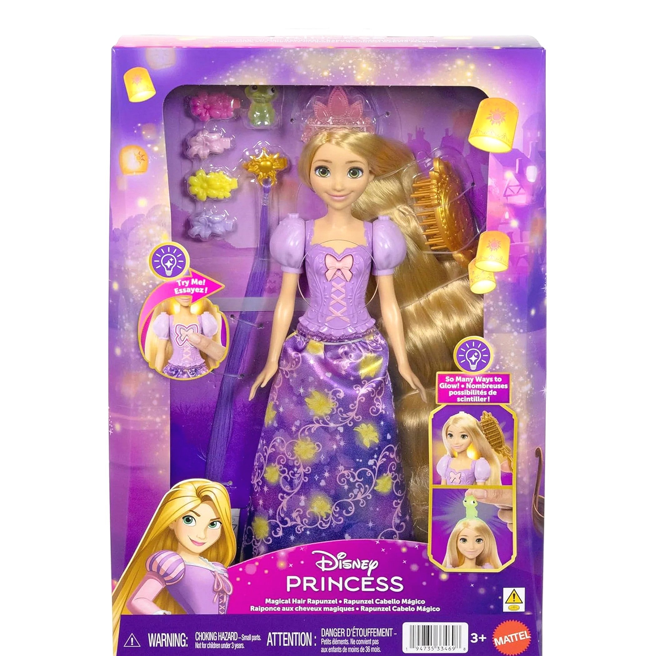 Disney - Rapunzel Light-Up Hair Rapunzel Fashion Doll - Mattel