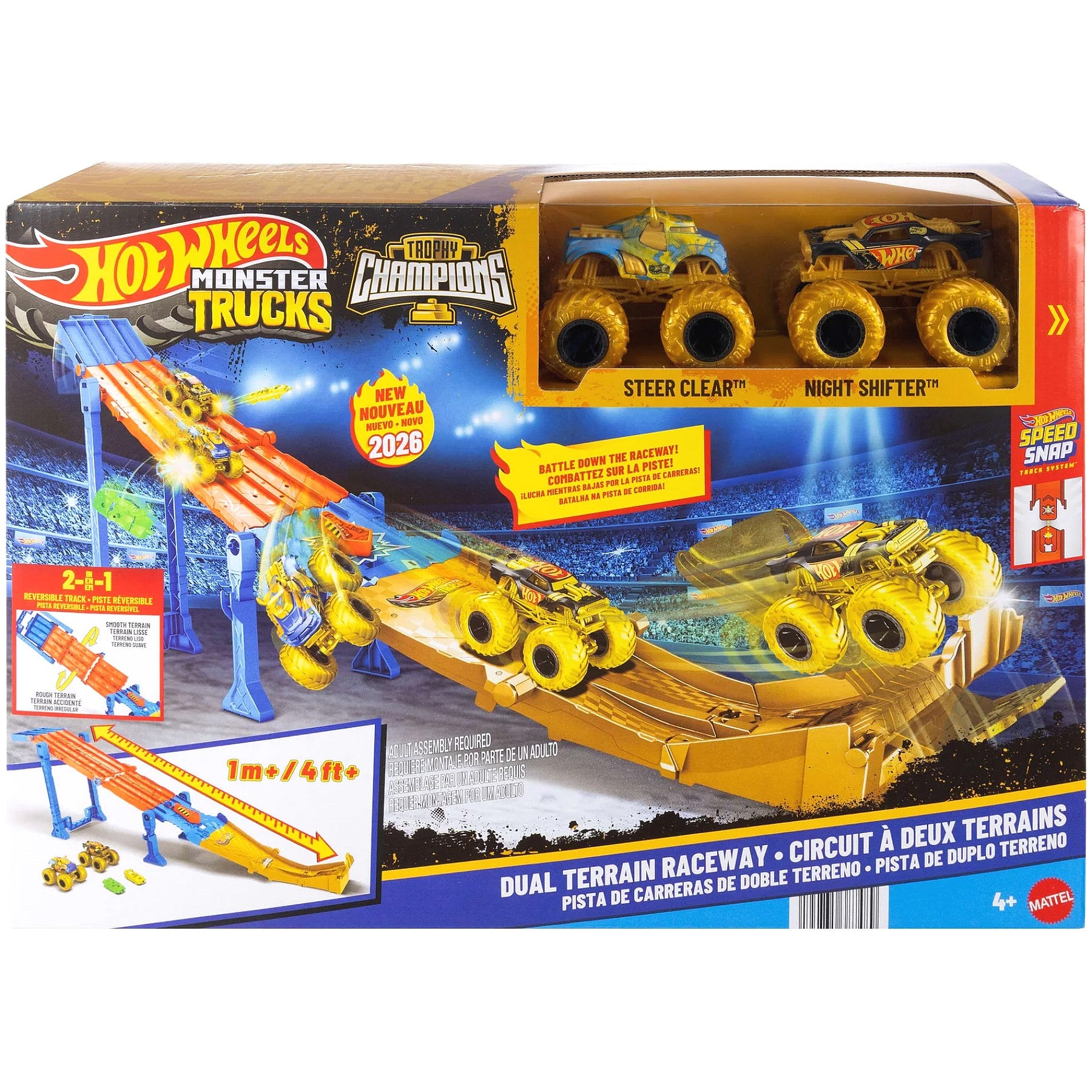 Hot Wheels - Monster Trucks Dual Terrain Raceway Playset - Mattel