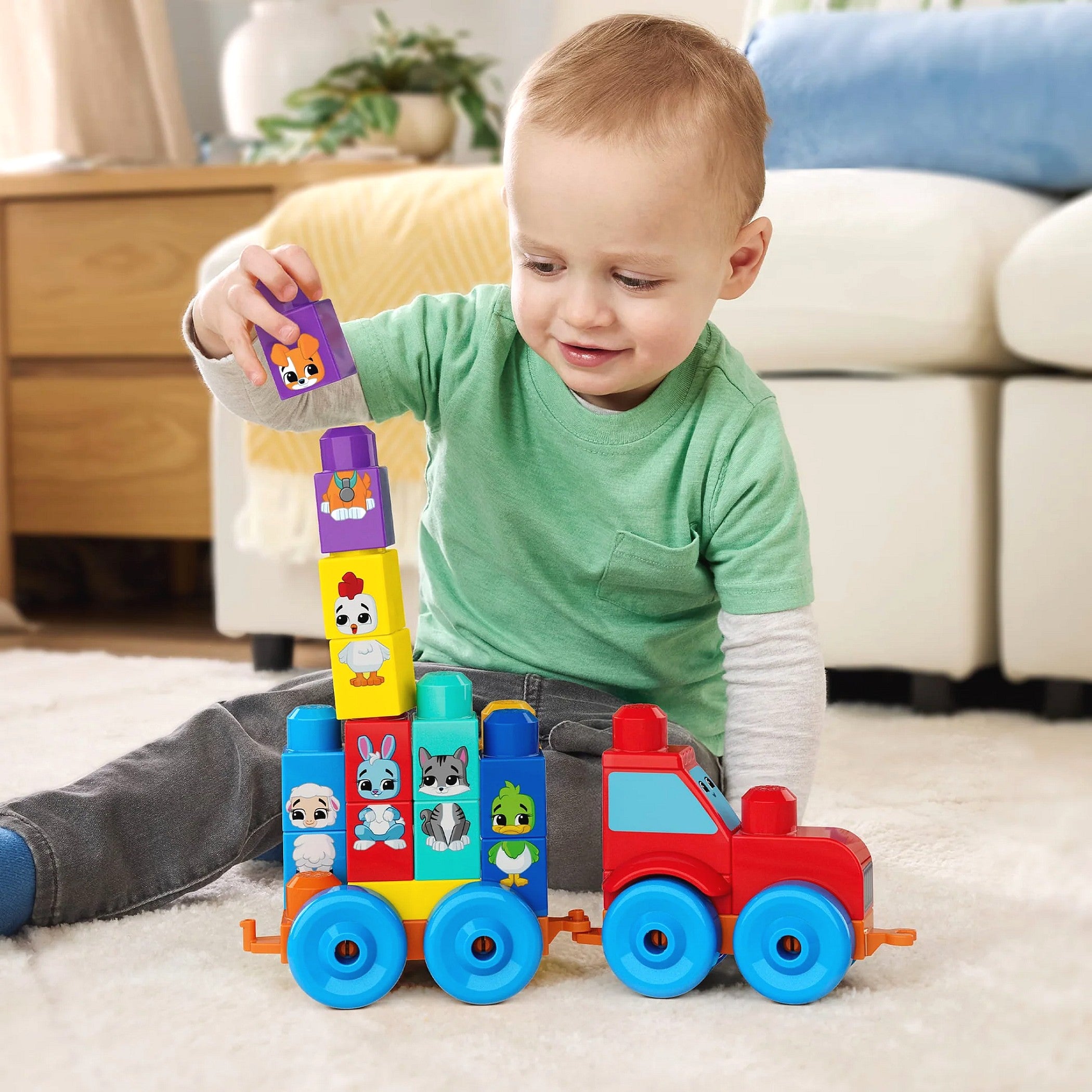 MEGA BLOKS - Build & Match Animal Tractor 30 Pieces - Fisher-price