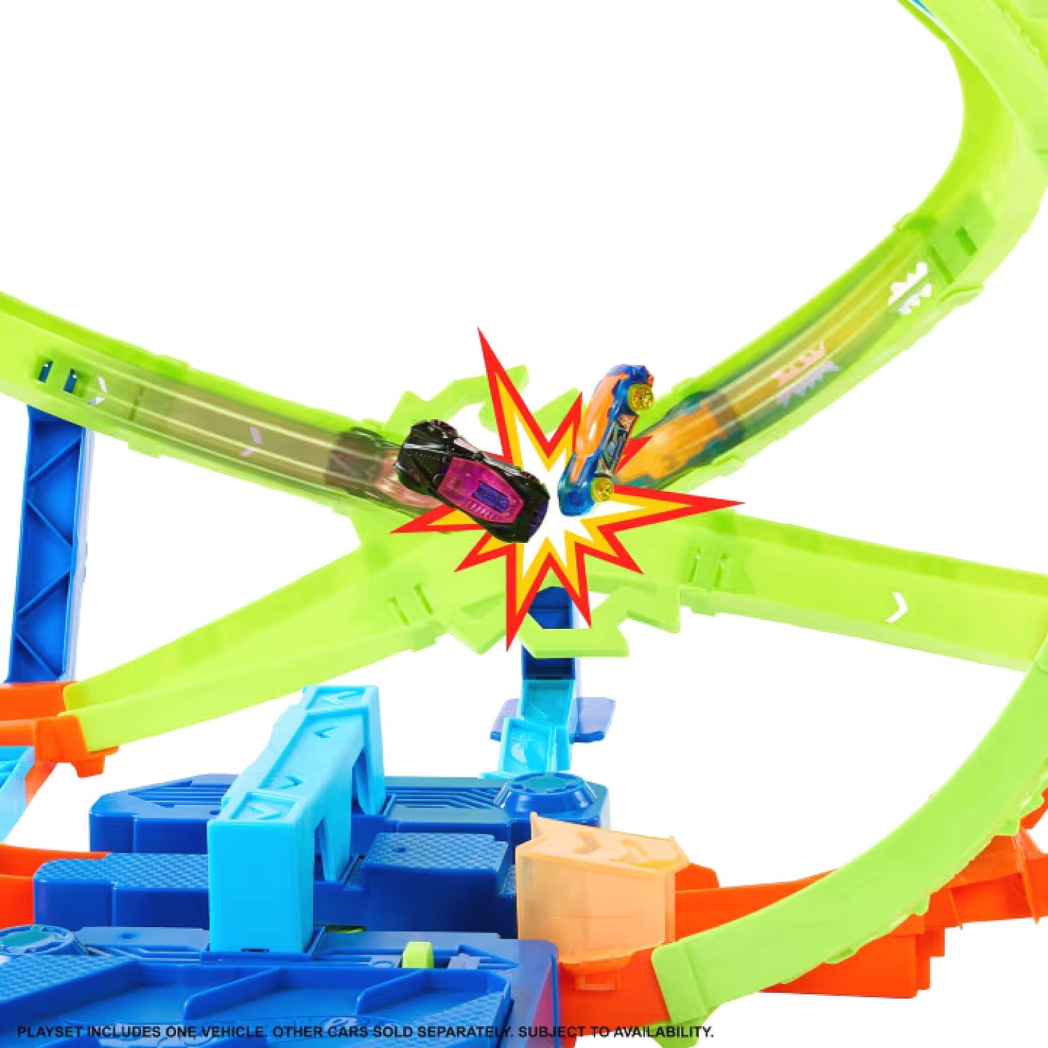 Hot Wheels - Stunt Tracks Hypersphere Crash With 1 Die-Cast Car Scale 1:64 - Mattel