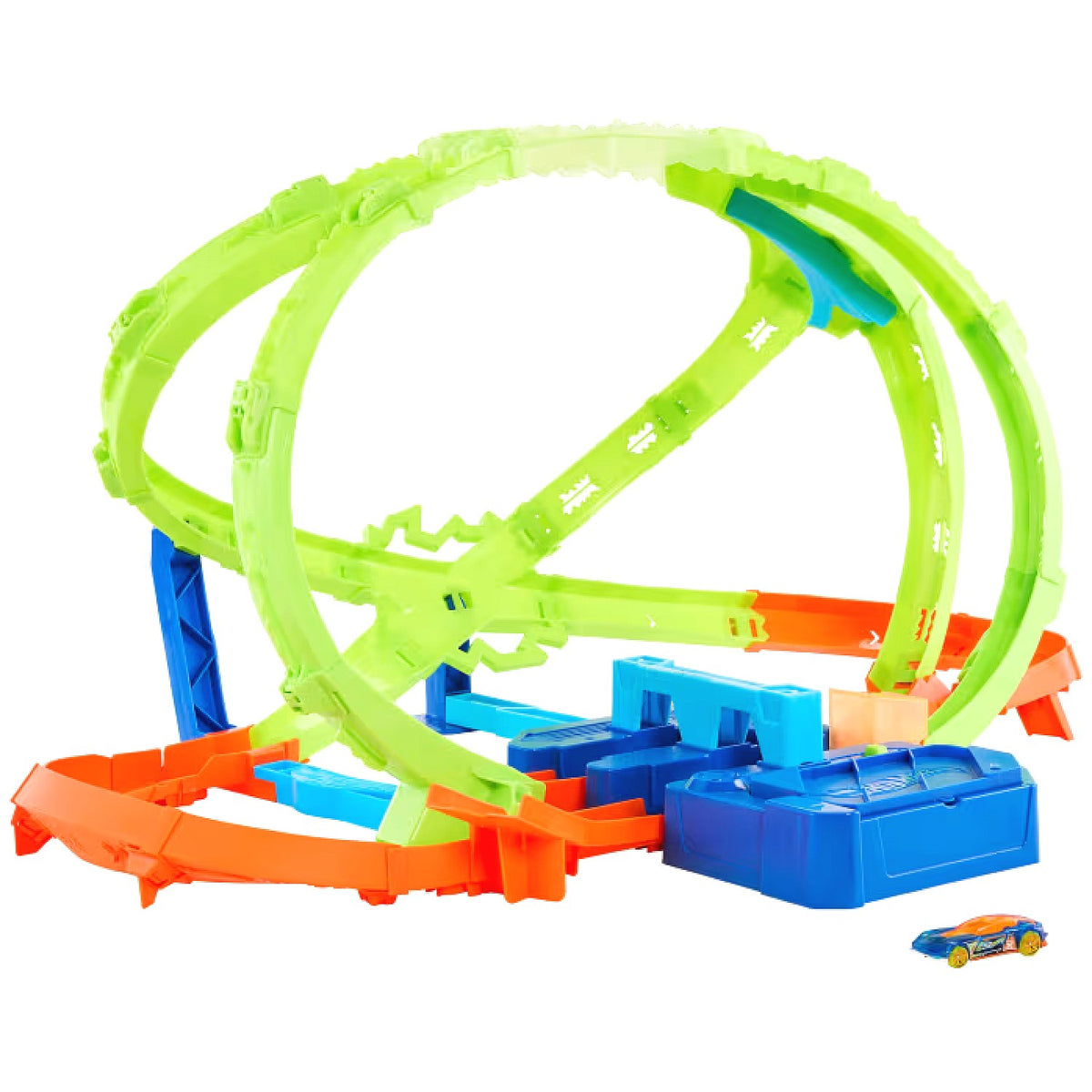 Hot Wheels - Stunt Tracks Hypersphere Crash With 1 Die-Cast Car Scale 1:64 - Mattel