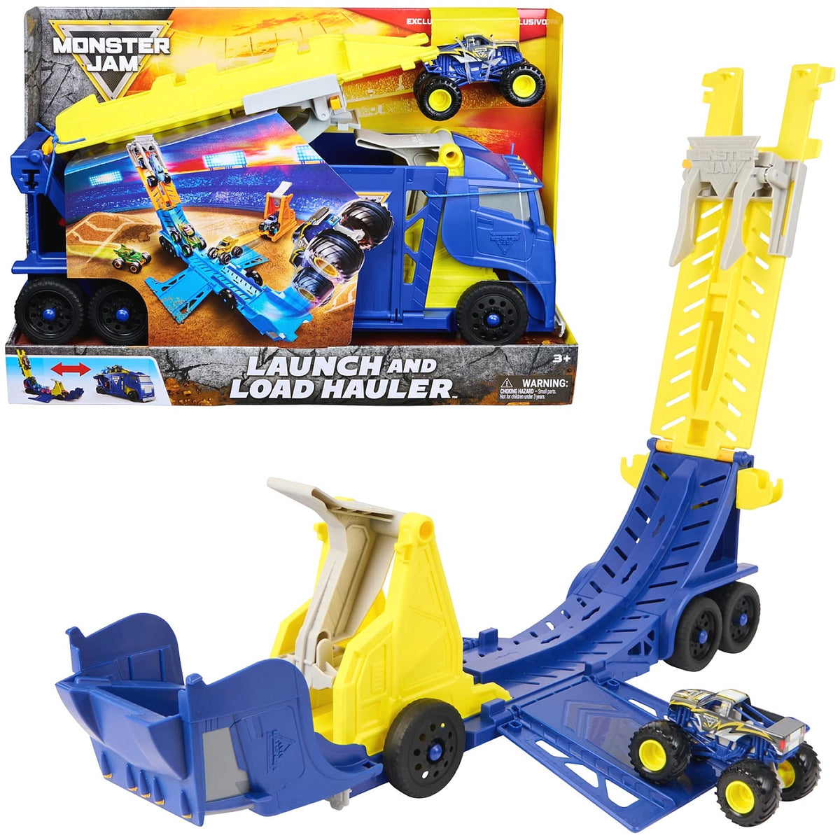 Monster Jam - 1:64 Launch and Load Hauler Playset - Spin Master