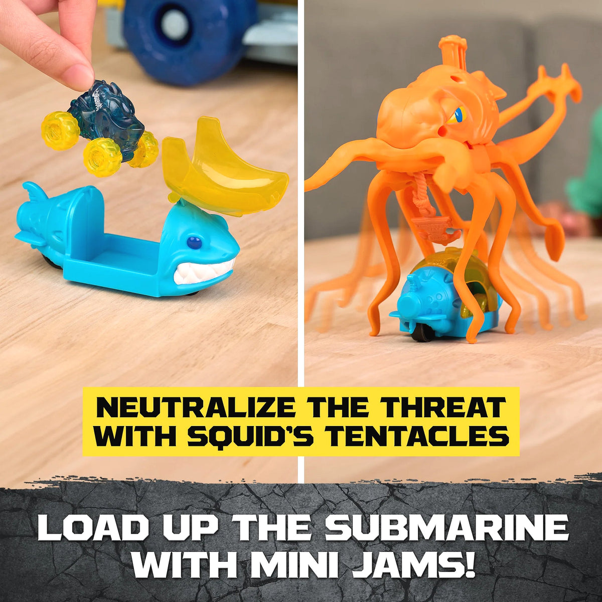Monster Jam - Mini Jams Megalodon Squid Takedown Carrier Playset - Spin Master