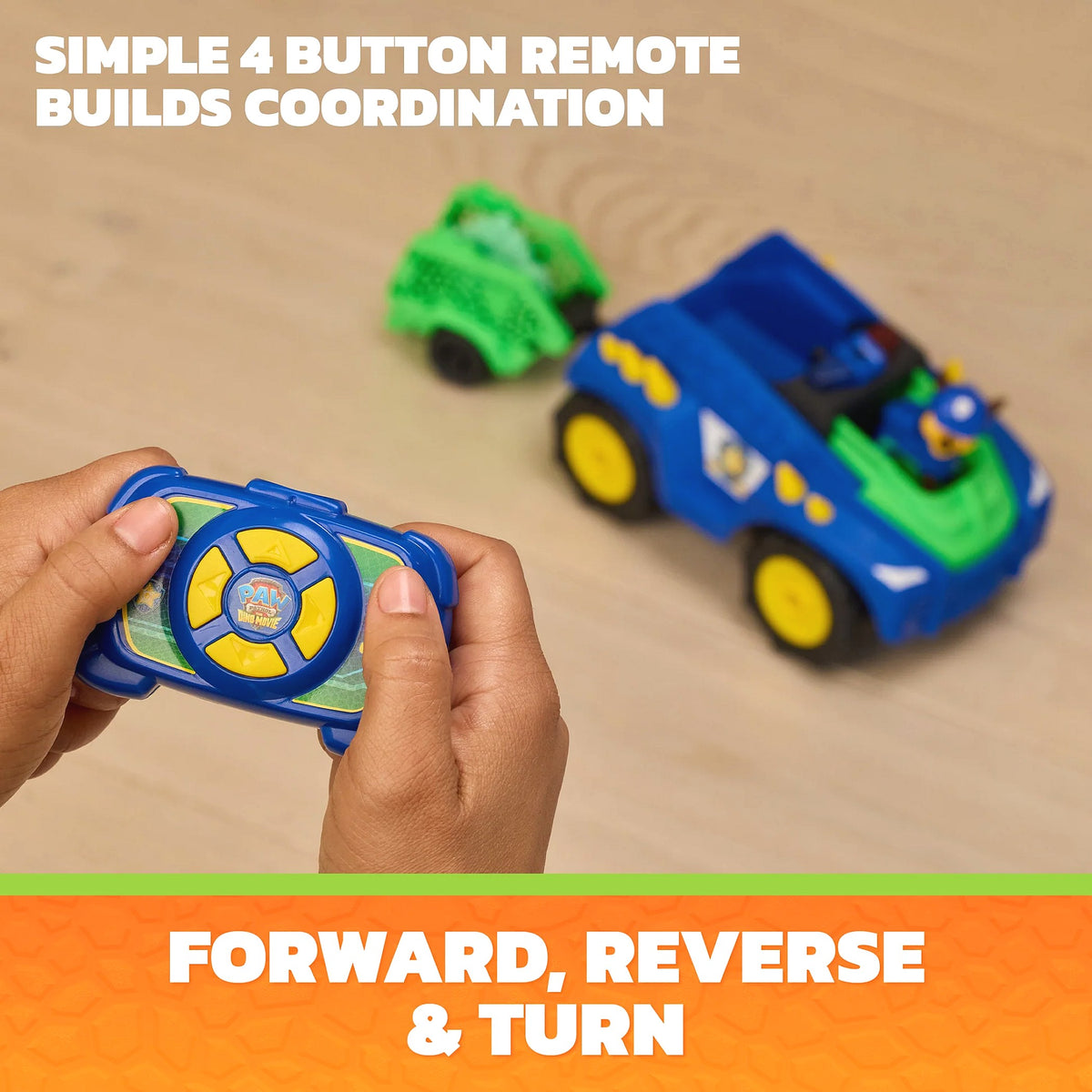 Paw Patrol - The Dino Movie Dino Tow & Dash RC Easy-to-Steer Remote Control Car with Chase - Spin Master