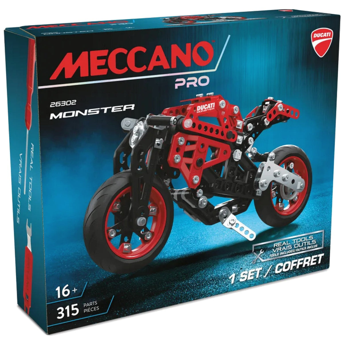 Meccano - Pro Ducati Monster 315 Pieces Model 26302 Scale 1:12