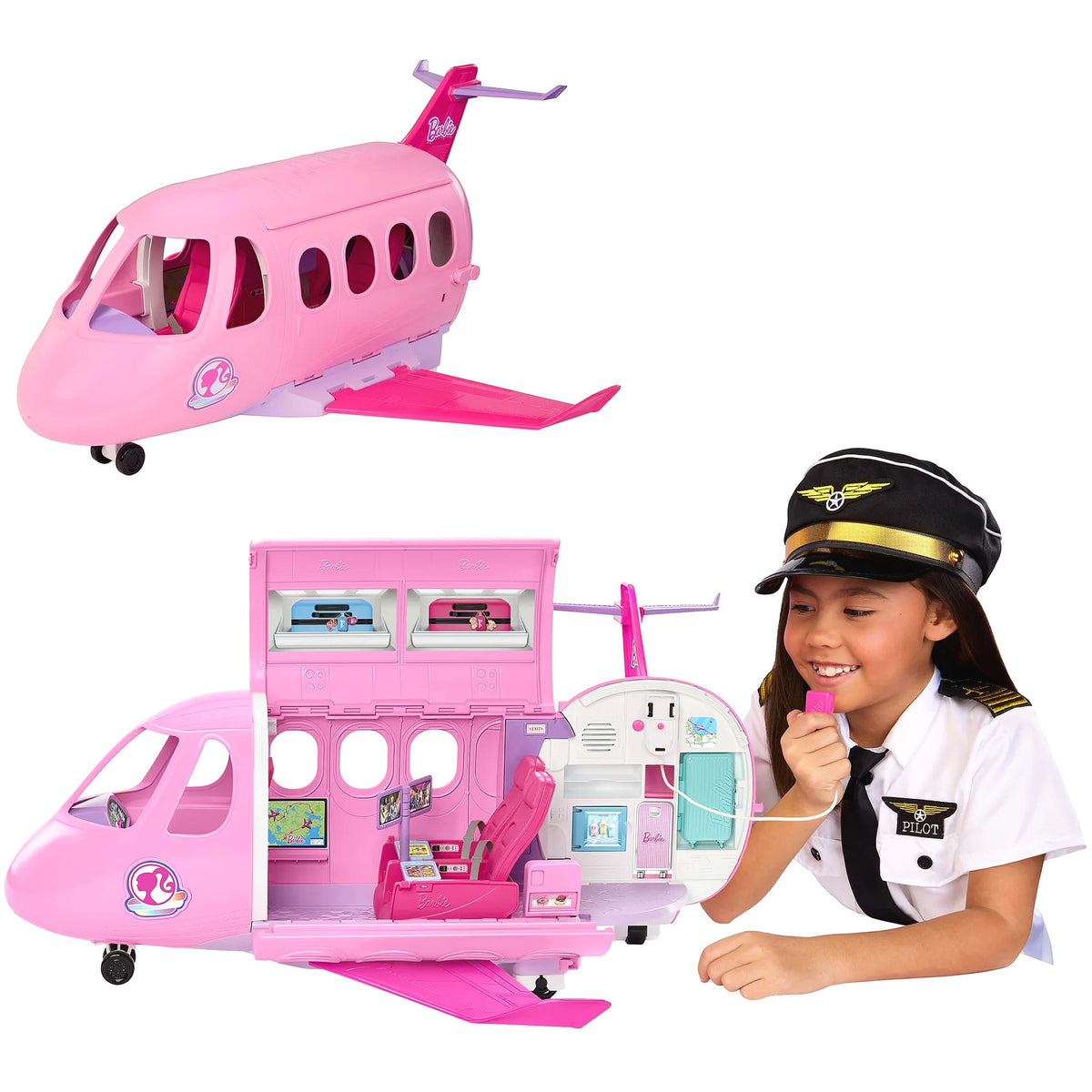 Barbie - Dream Land Dream Plane with Working Microphone Feature & 14 Accessories - Mattel