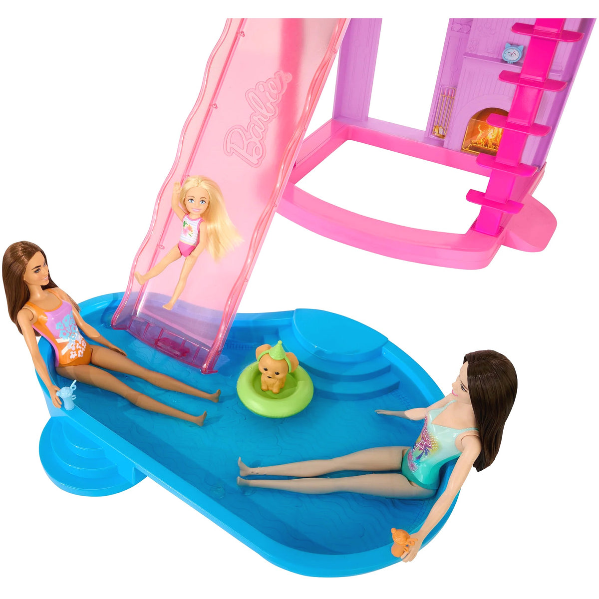 Barbie - Dream Land DreamHouse Dollhouse 2026 2 Pools 2 Slides 2 Houses Elevator with 3 Levels & 65+ Pieces Including Furniture & Accessories - Mattel