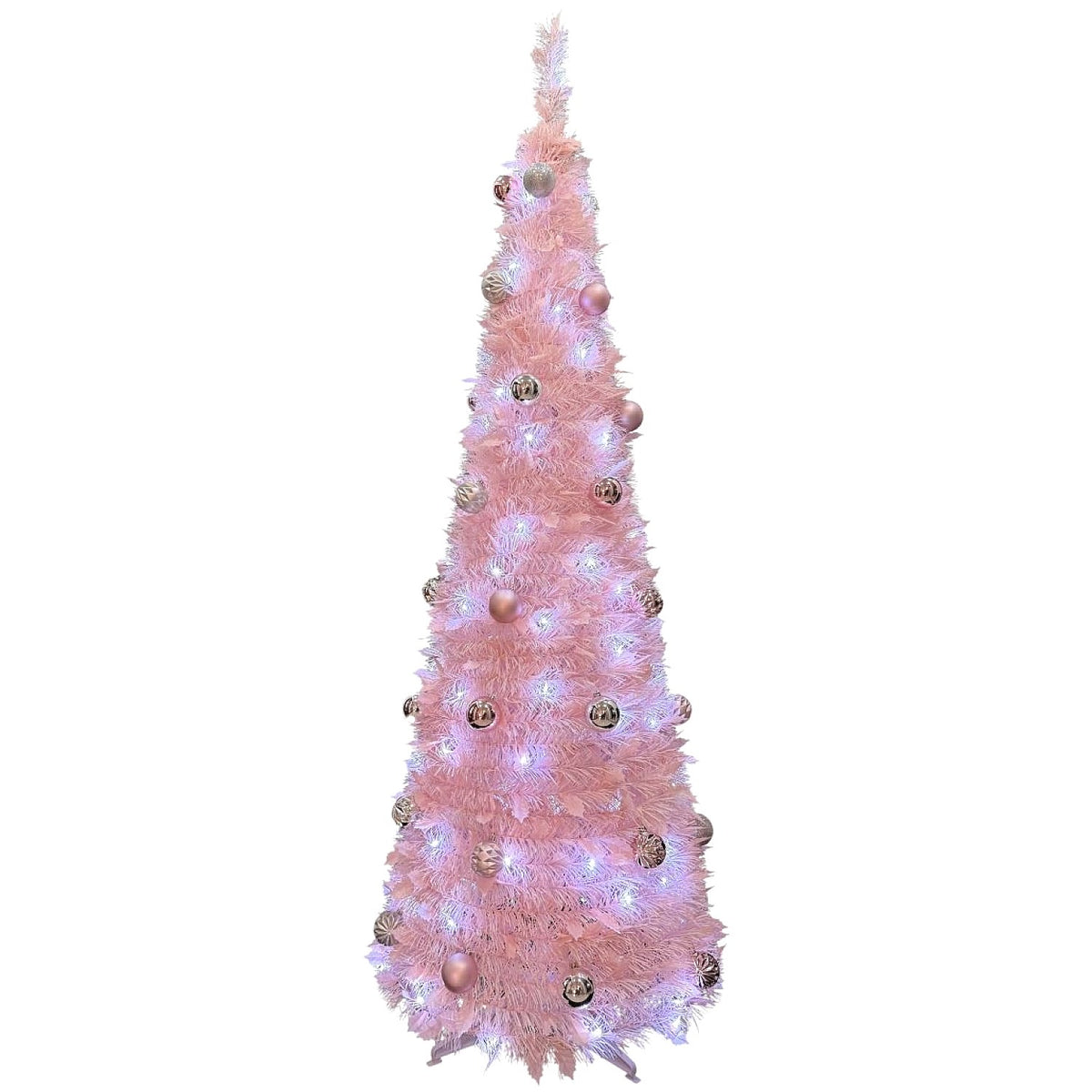Cotton Candy - Xmas 180cm Pre-Lit Pink Dressed Pop Up Christmas Tree (6ft)
