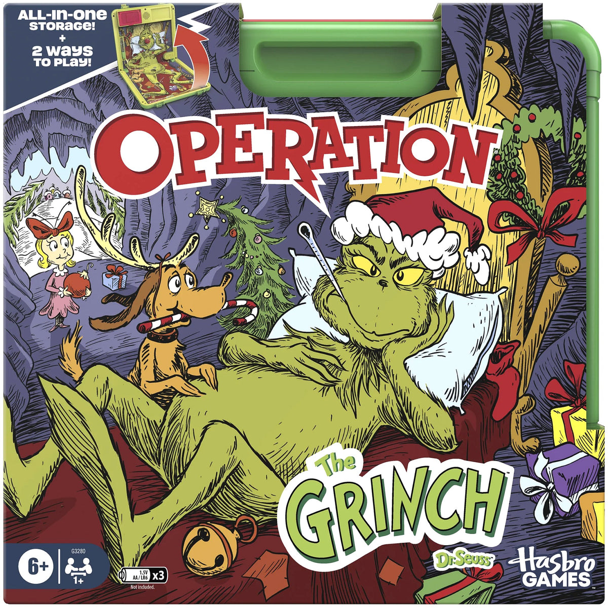 Hasbro Games - Operation Dr. Seuss The Grinch Edition Electronic Board Game