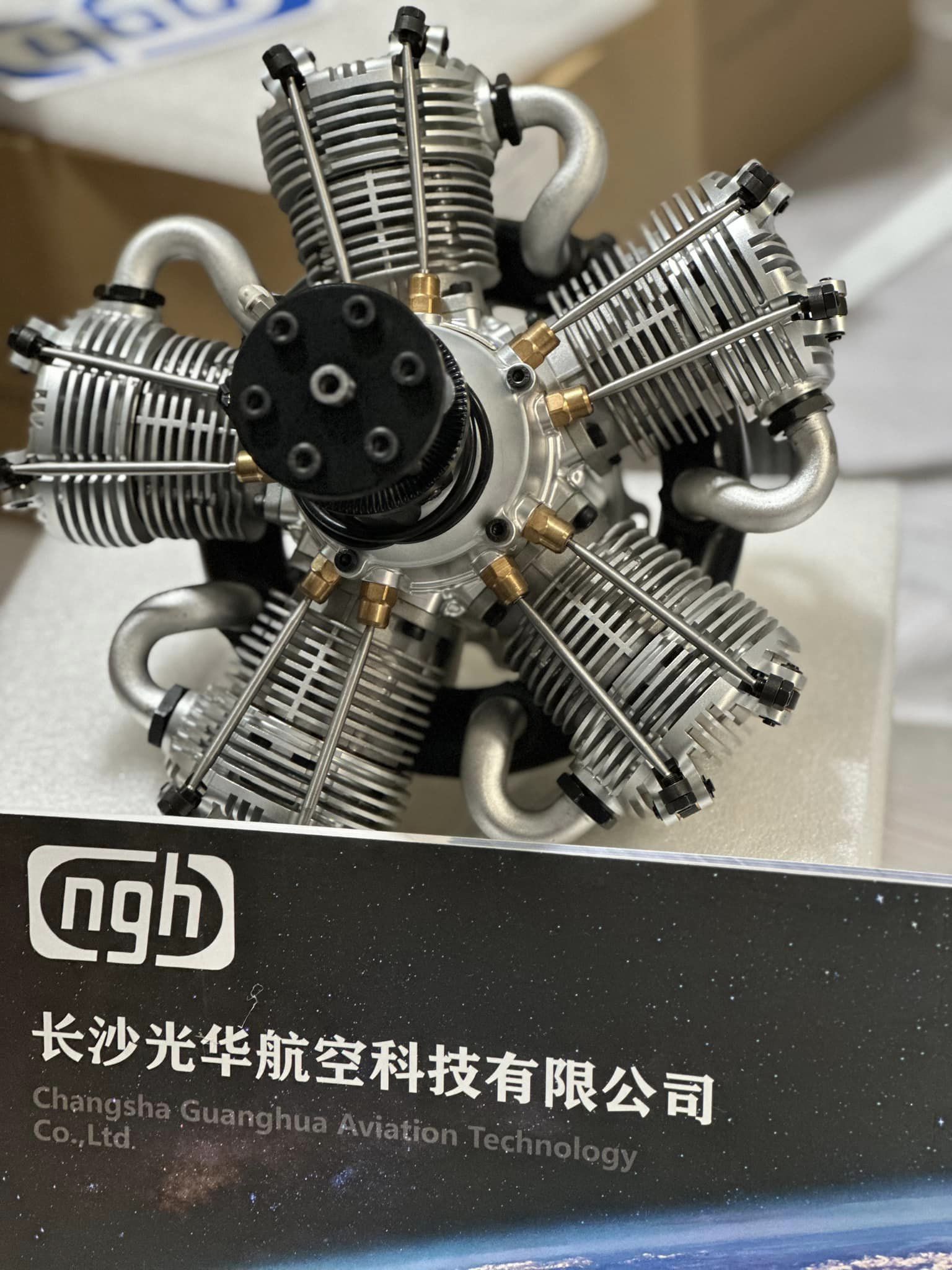 NGH - 150cc 4 Stroke 5 Cylinder Radial Gas Engine with Electronic Ignition including exhaust collector ring