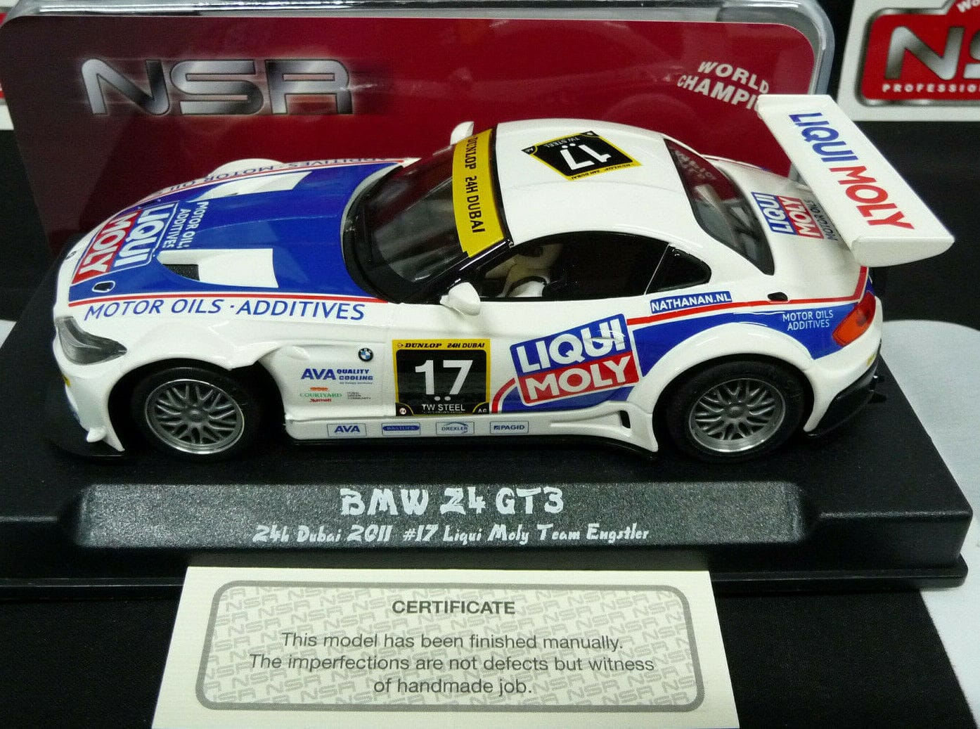 NSR - 1:32 0001AW BMW Z4 GT3 E89 Liqui Moly 24h Dubai 2011 slot car also suits scalextric/carrera