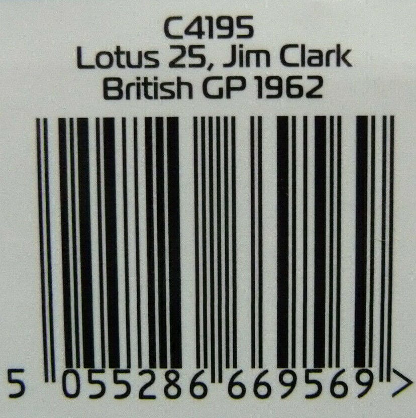 Scalextric - C4195 1:32 Lotus 25 British 1962 Jim Clark Slot car suit Carrera