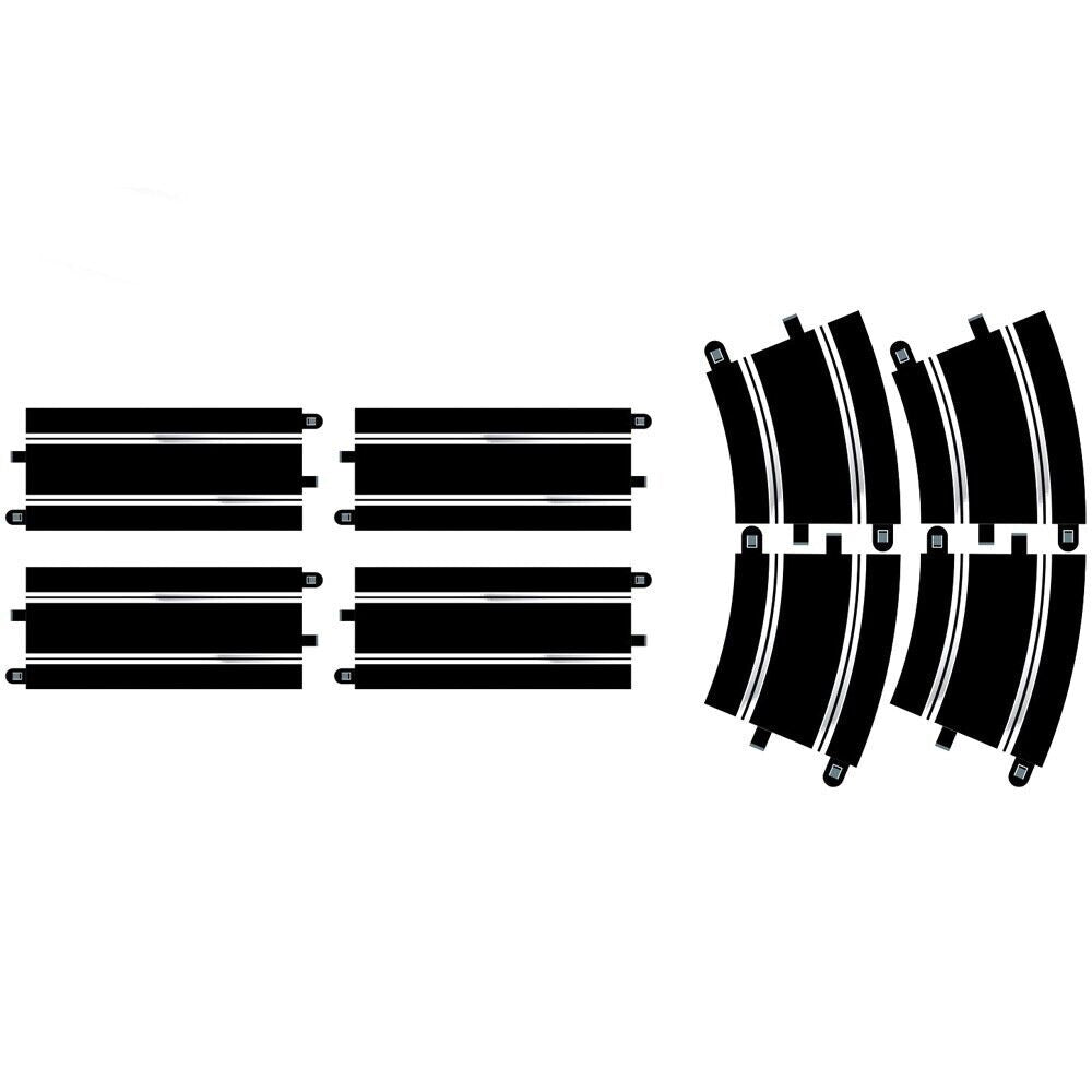 Scalextric - C8556 TRACK EXTENSION PACK 7 - 4 X STRAIGHTS & 4 X R4 CURVES