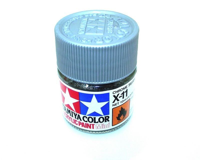 X-11 TAMIYA ACRYLIC PAINT CHROME SILVER (GLOSS)