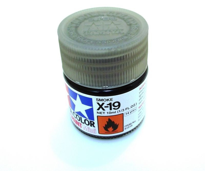 X-19 TAMIYA ACRYLIC PAINT SMOKE (GLOSS)