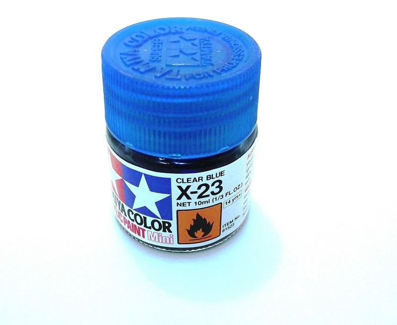 X-23 TAMIYA ACRYLIC PAINT CLEAR BLUE (GLOSS)