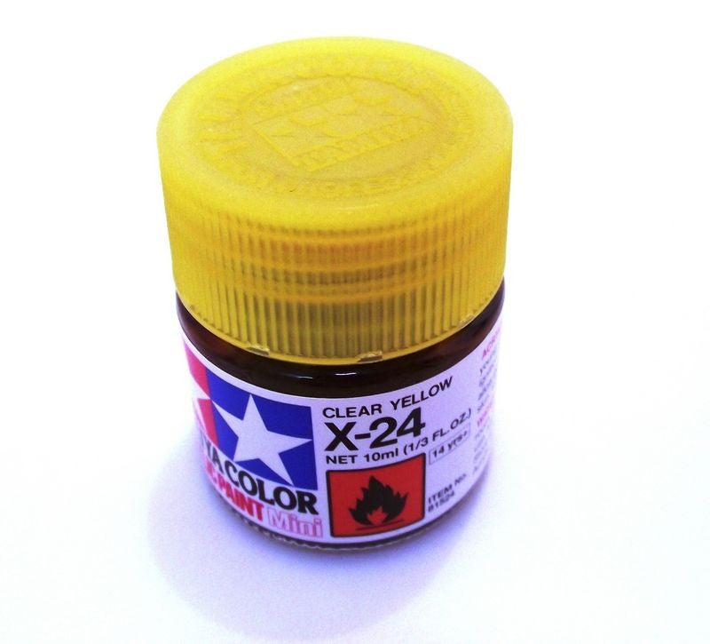 X-24 TAMIYA ACRYLIC PAINT CLEAR YELLOW (GLOSS)