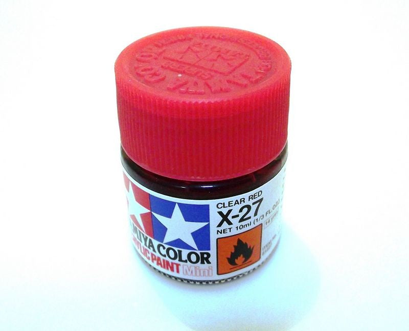 X-27 TAMIYA ACRYLIC PAINT CLEAR RED (GLOSS)
