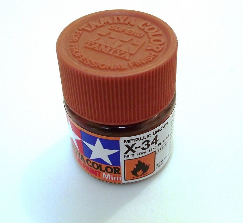 X-34 TAMIYA ACRYLIC PAINT METALLIC BROWN (GLOSS)