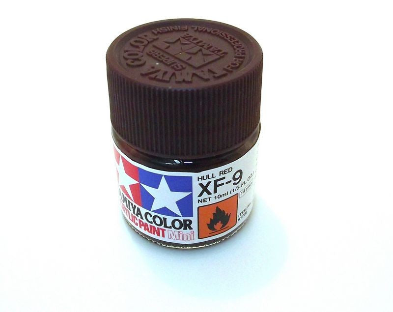 XF-9 TAMIYA ACRYLIC PAINT FLAT HULL RED