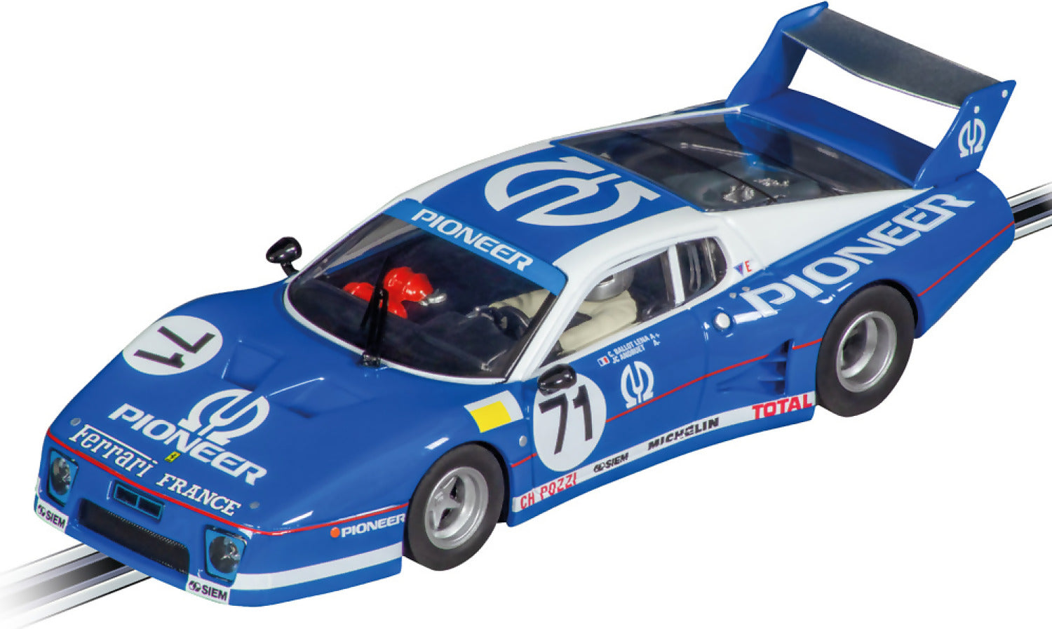 Carrera - Evolution 1:32 - Ferrari 512 Bb Lm c.pozzi No.71 Slot Car Also Suits Scalextric