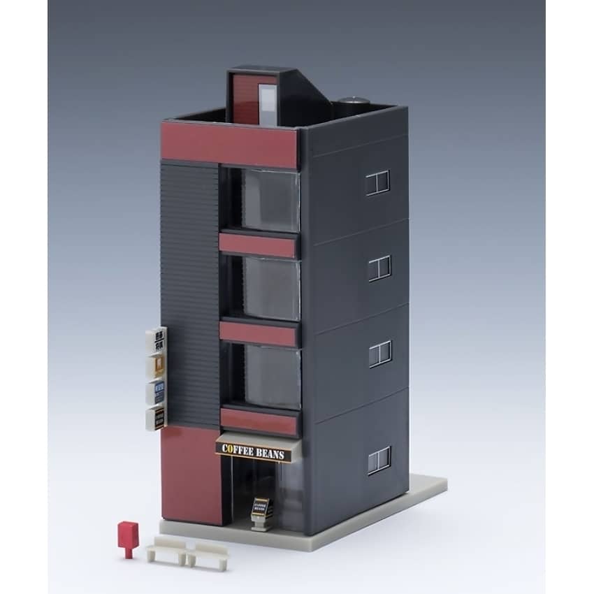 TOMIX - COMMERCIAL BUILDING DARK GREY N SCALE - MODEL RAILWAY ACCESSORY