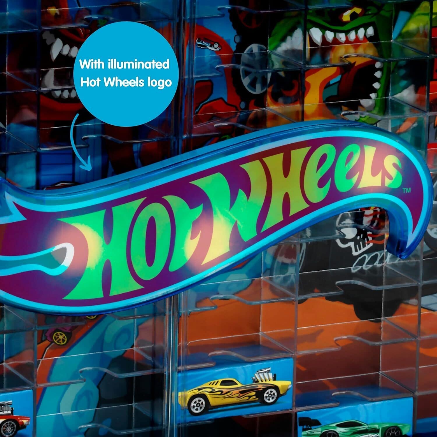 Hot Wheels - Collection Storage Carry Case for 54 Cars with Illuminated Logo