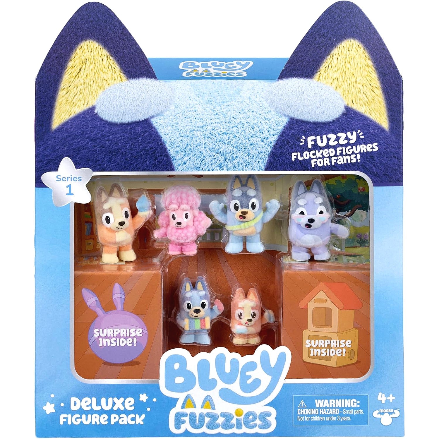 Bluey - Fuzzies Deluxe Figure 6 Pack with 2 Surprise Figures