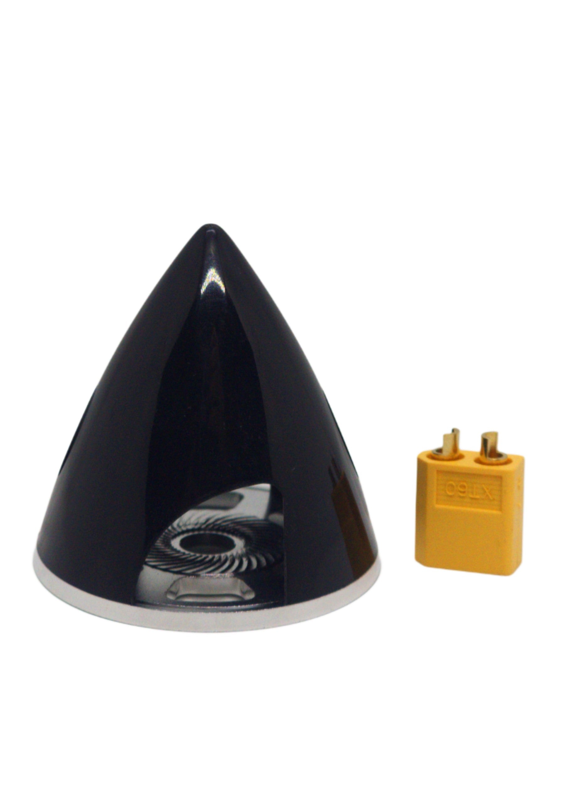 GEMFAN SPINNER 51MM BLACK ALUMINIUM BACKPLATE