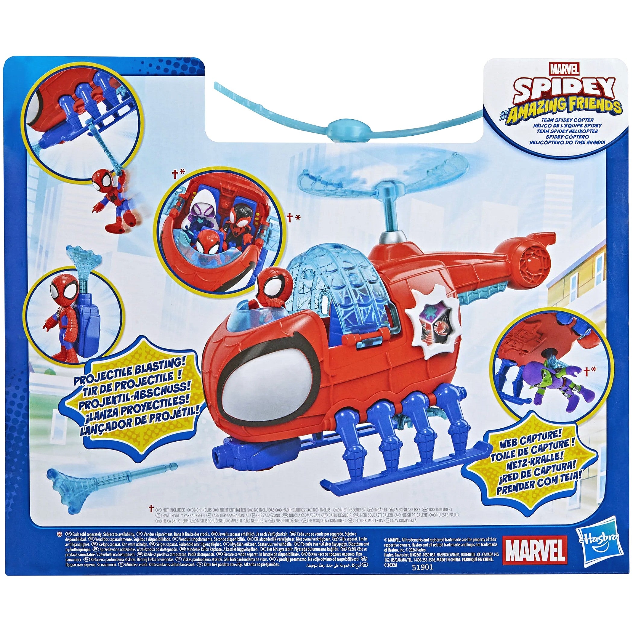 Marvel - Spidey and His Amazing Friends Team Spidey Spidey Copter Vehicle & Figure - Hasbro