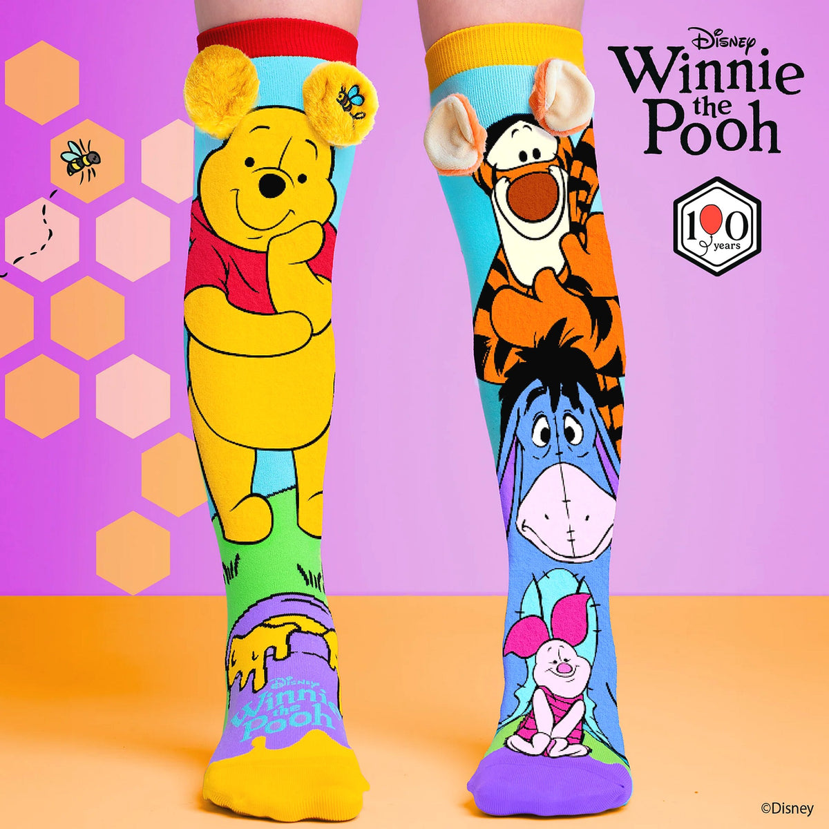 Madmia - Winnie the Pooh Socks Kids & Adults Age 6y+
