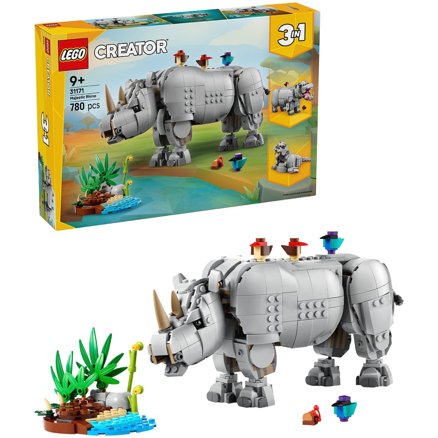 LEGO® 31171 Wild Animals: Majestic Rhino with Birds - Creator 3-in-1