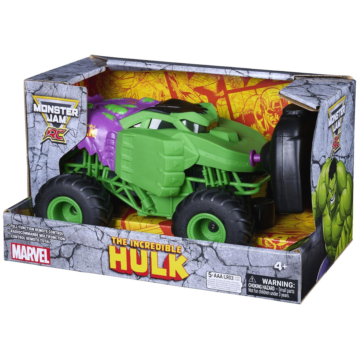 Monster Jam - Marvel The Hulk RC Monster Truck 1:24 Scale - Spin Master