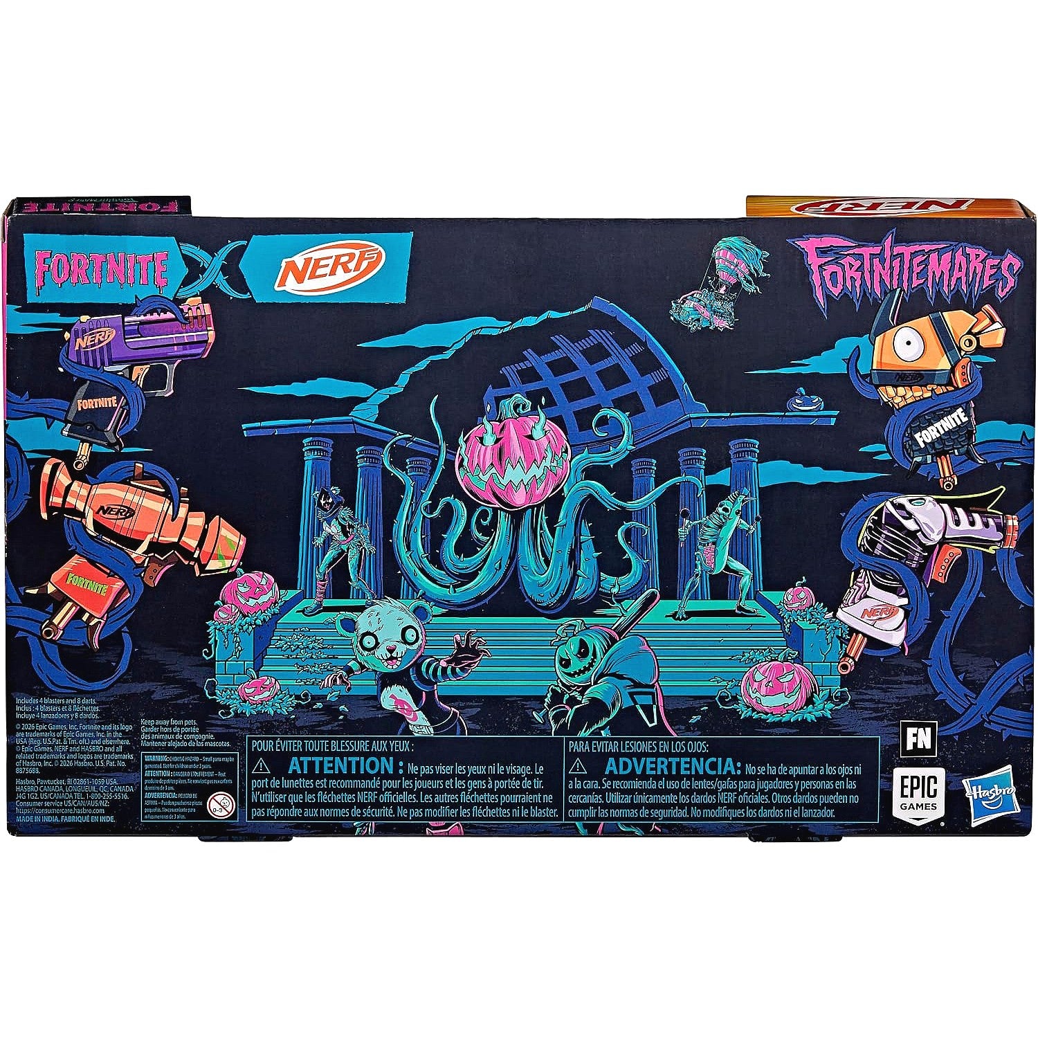 Nerf - Fortnitemares Micro Dart Blasters Pack of 4 - Hasbro