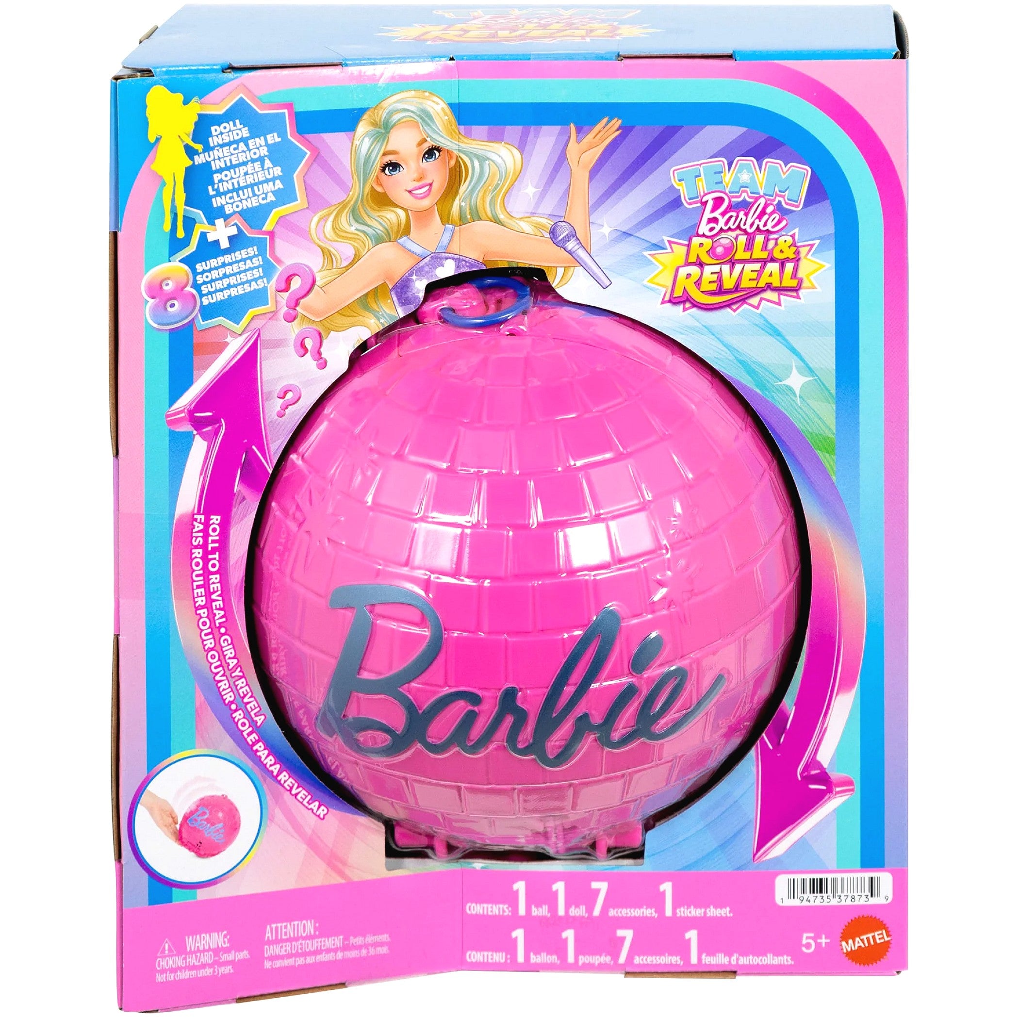 Barbie - Team Barbie Roll & Reveal Pop Star Fashion Doll Playset - Mattel