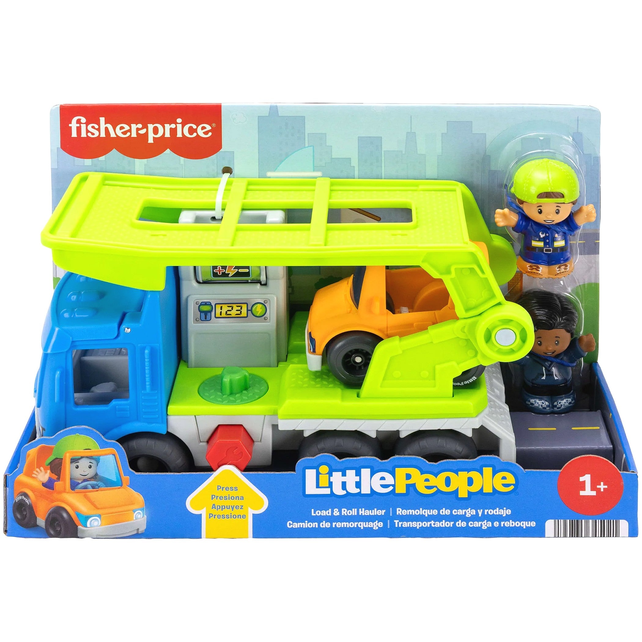 Fisher-Price - Little People Load & Roll Hauler Car Carrier Playset - Mattel