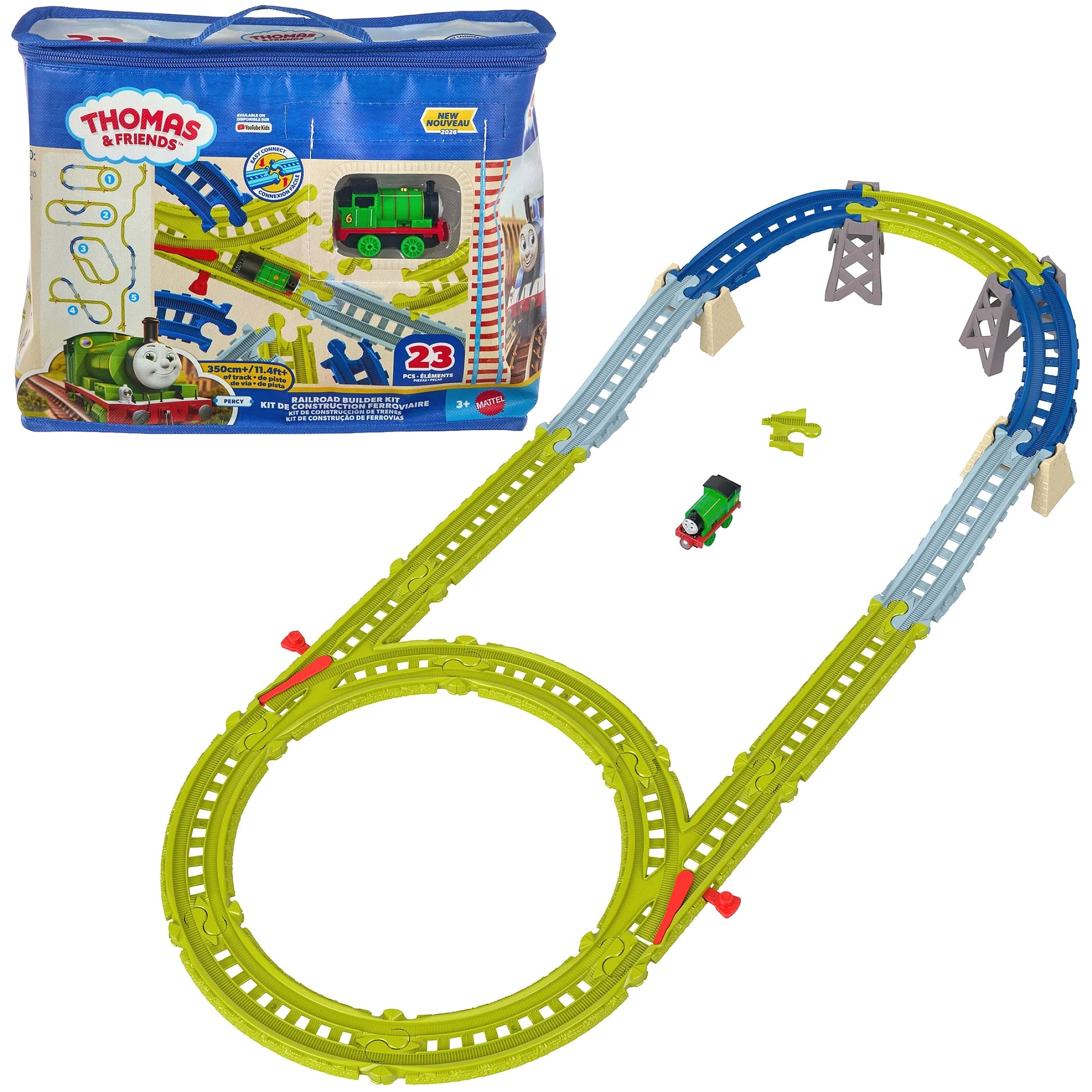 Thomas & Friends - Easy Connect Railroad Builder Track Kit with Percy - Mattel