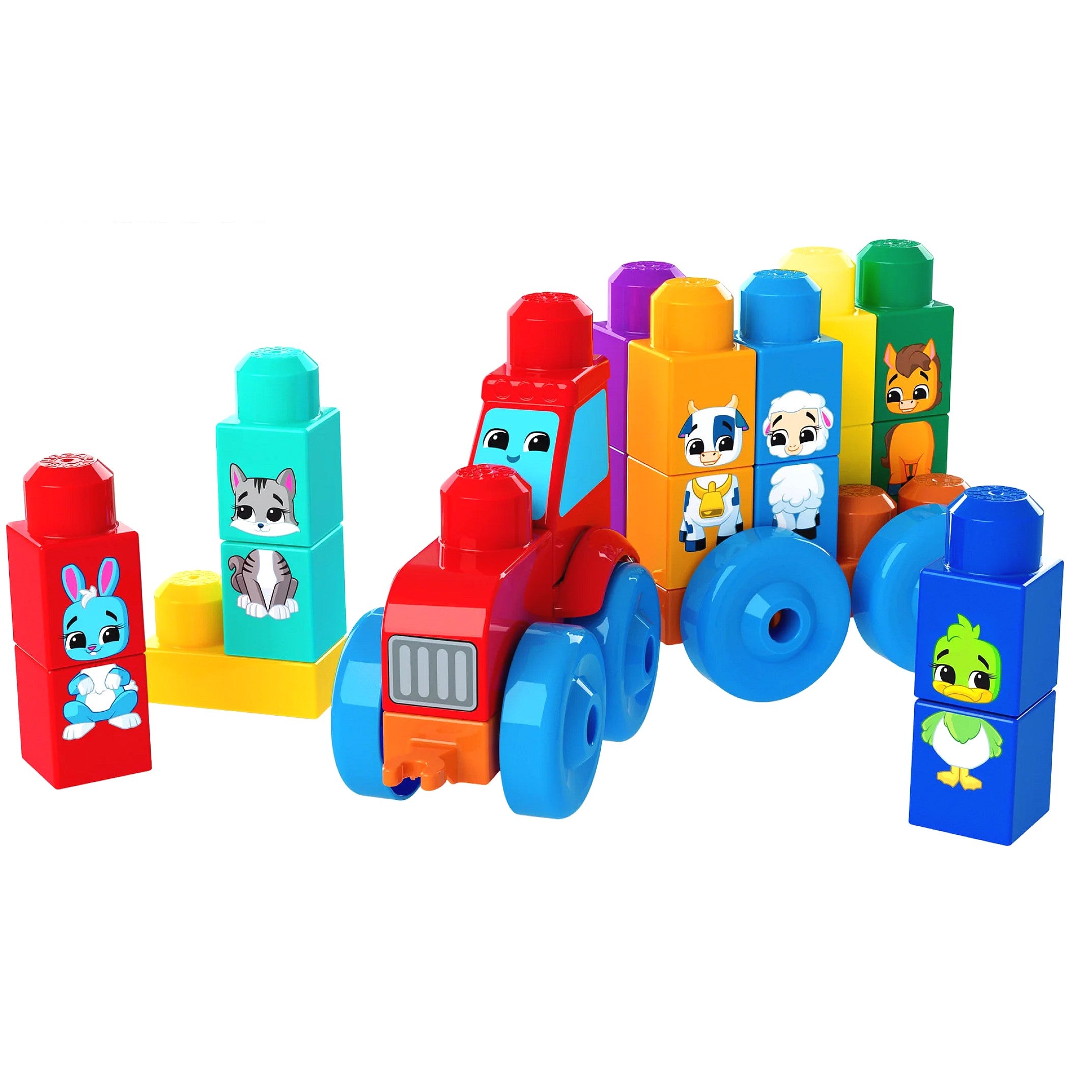 MEGA BLOKS - Build & Match Animal Tractor 30 Pieces - Fisher-price
