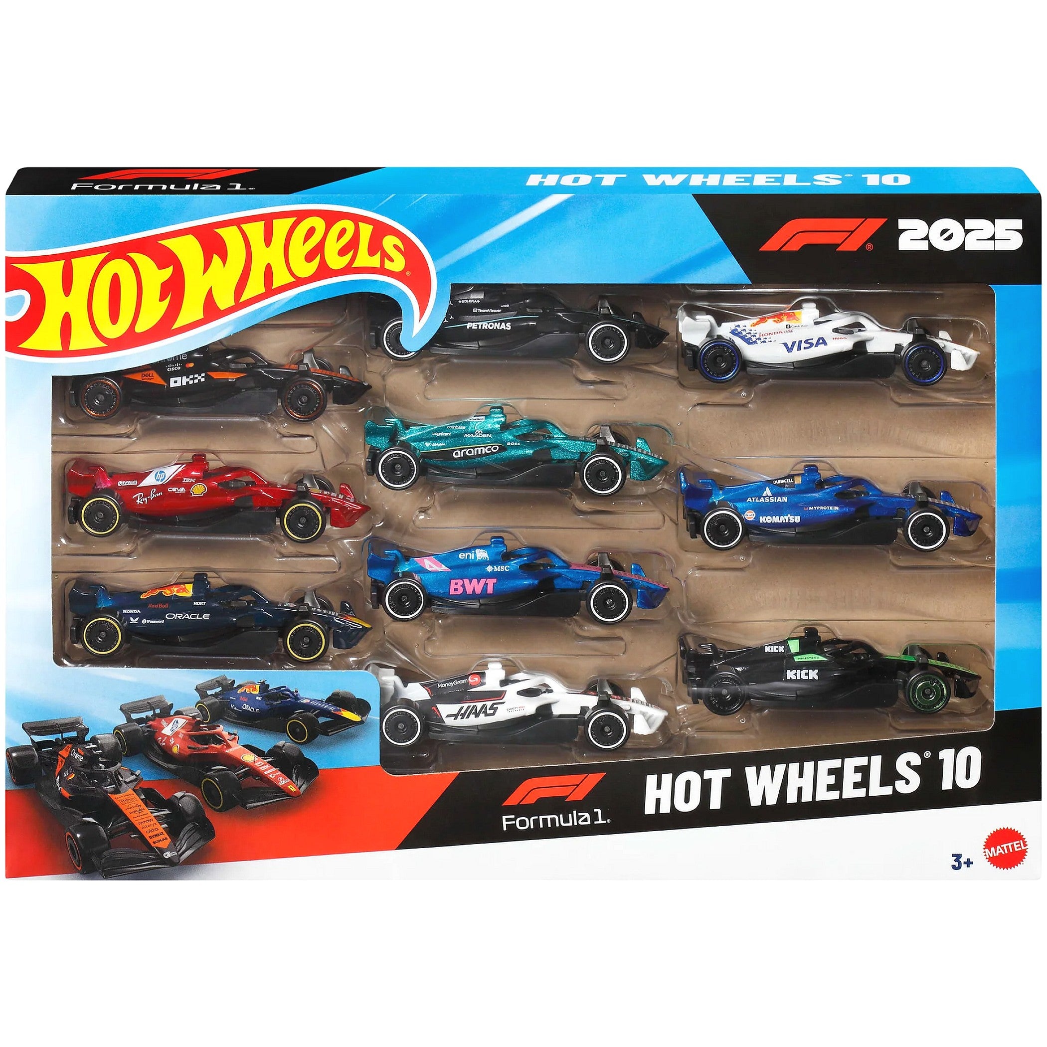 Hot Wheels - 1:64 Die-Cast Formula 1 2025 10 Pack - Mattel
