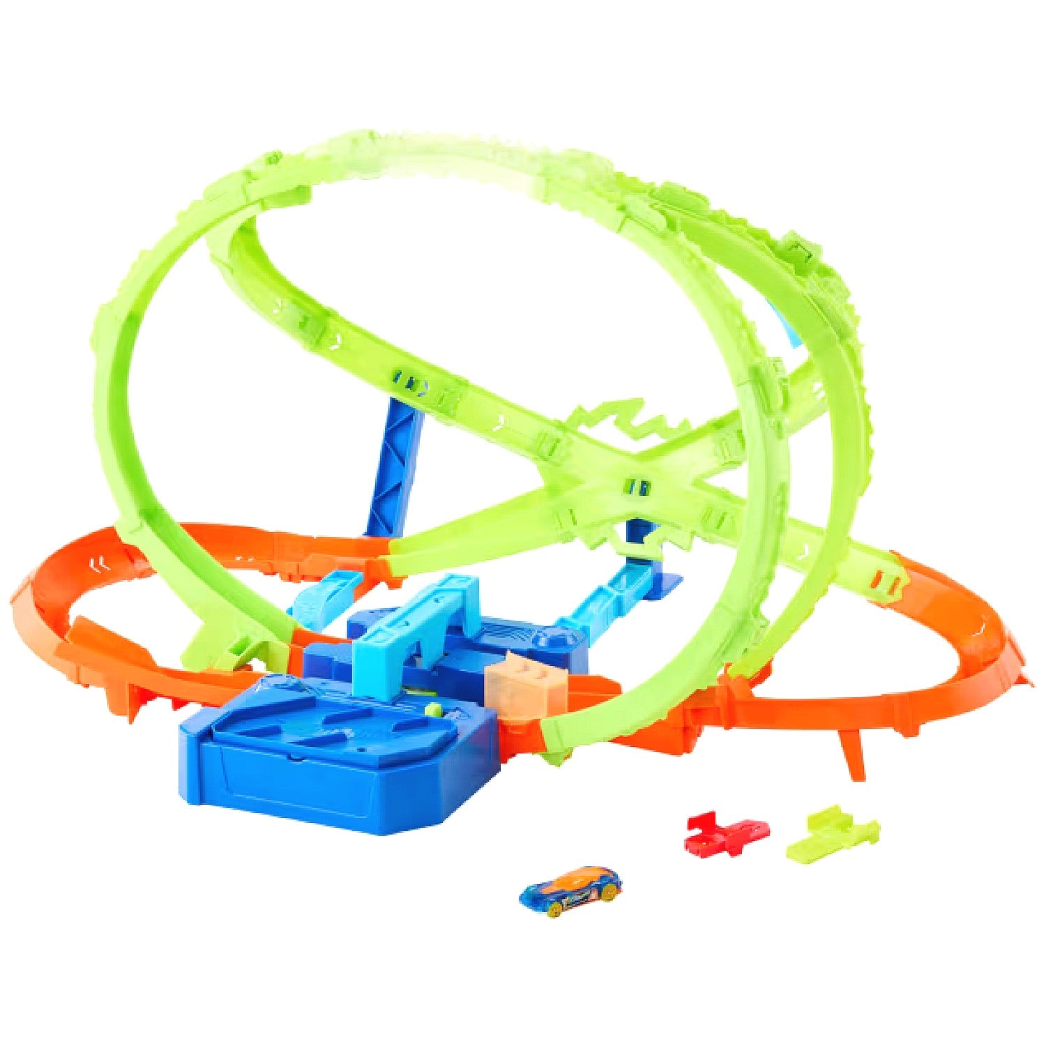 Hot Wheels - Stunt Tracks Hypersphere Crash With 1 Die-Cast Car Scale 1:64 - Mattel