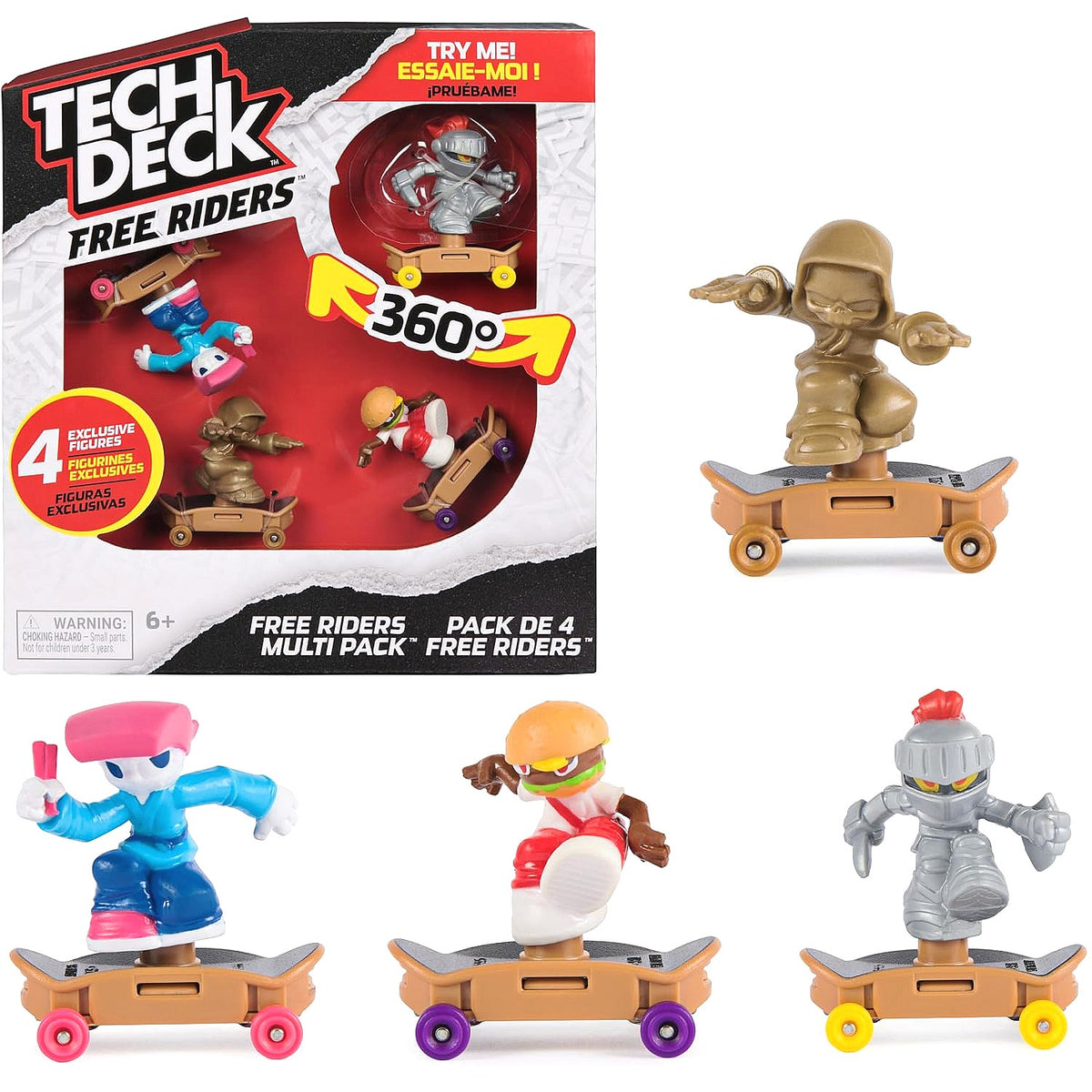 Tech Deck - Free Riders Multi Pack 4-Pack - Spin Master