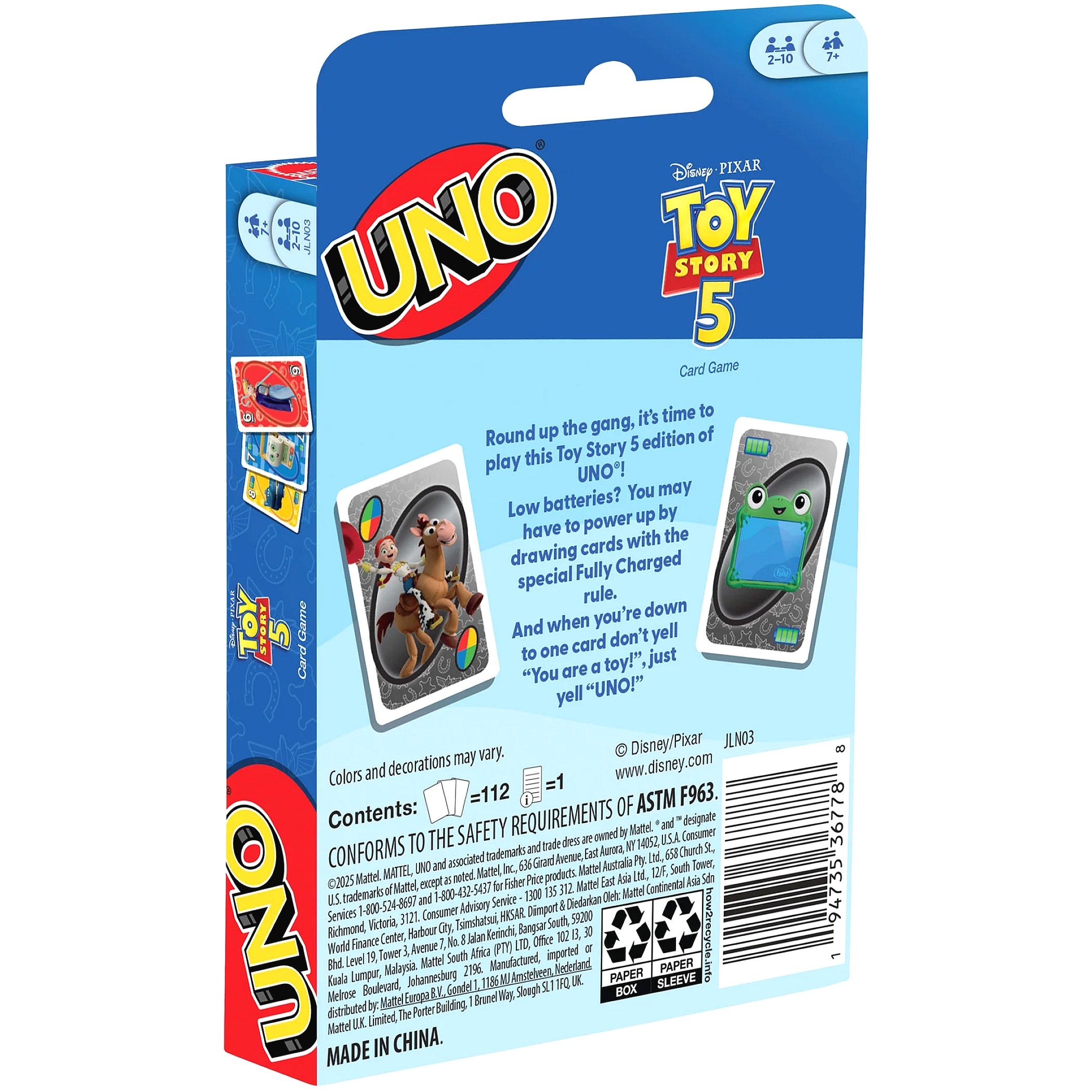 UNO - Disney and Pixar Toy Story 5 Card Game - Mattel