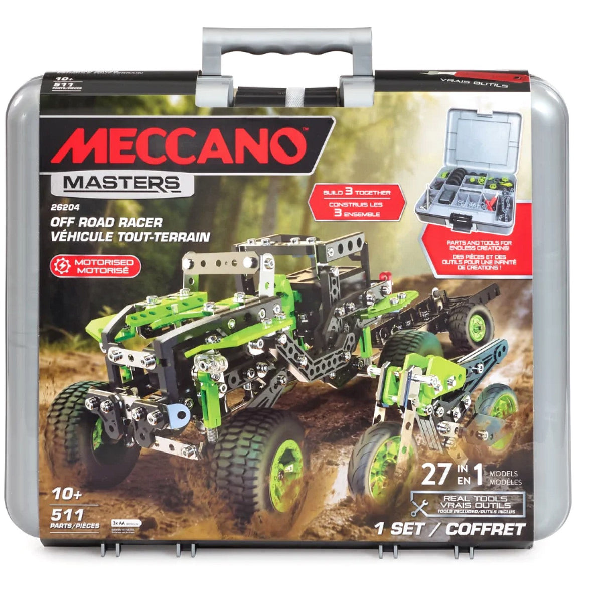 Meccano - Masters 27-in-1 Off Road Racer Case Set 511 Pieces Model 26204